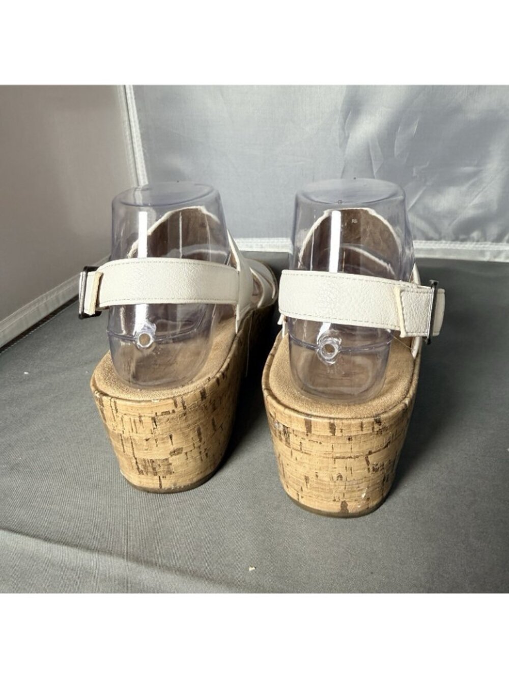 New LifeStride Women's Wynonna Wedge Sandals Cork White Size 7 - Picture 4 of 5